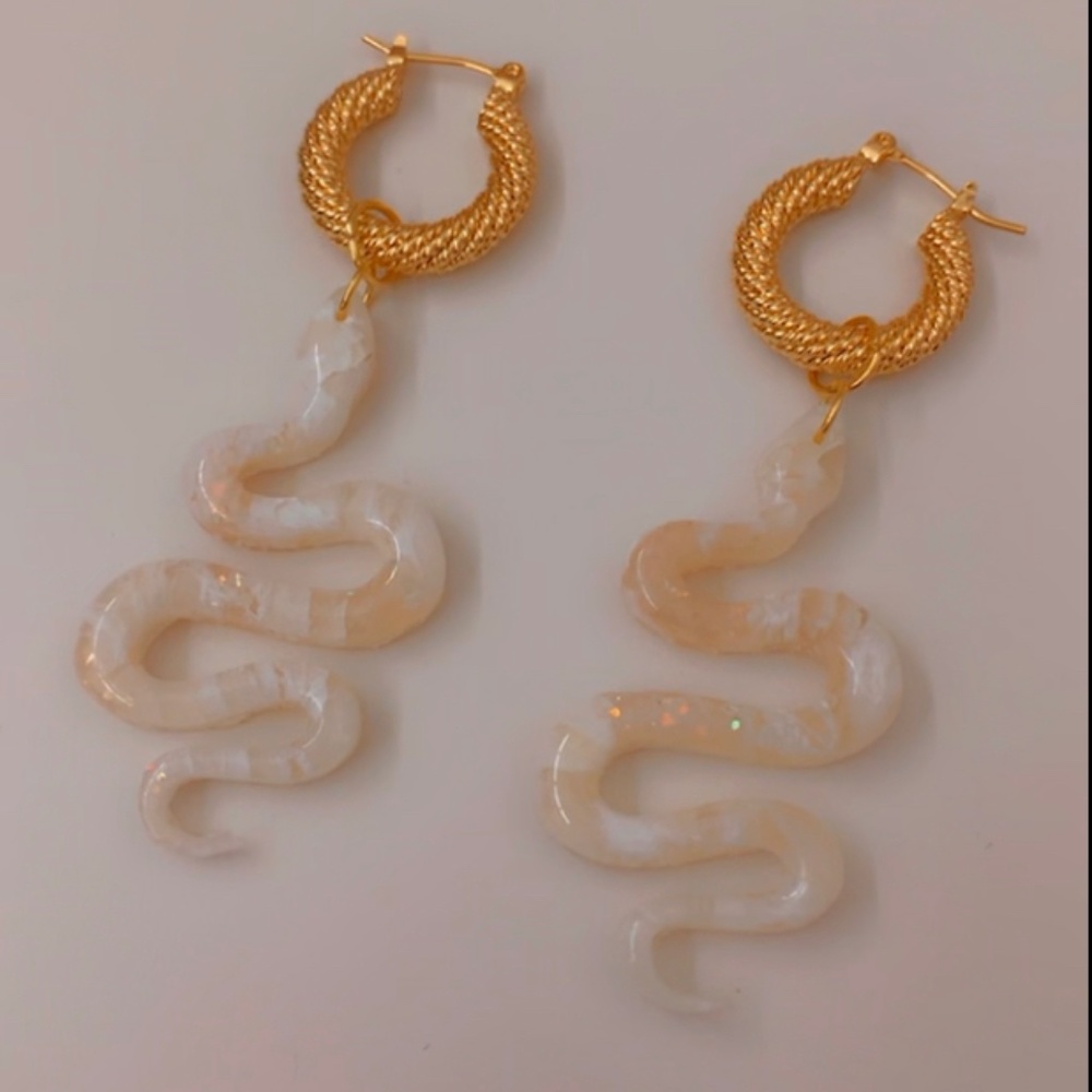 18k gold plated hoop Snake Earrings